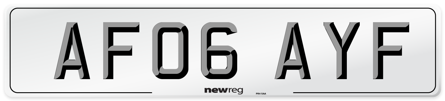 AF06 AYF Number Plate from New Reg